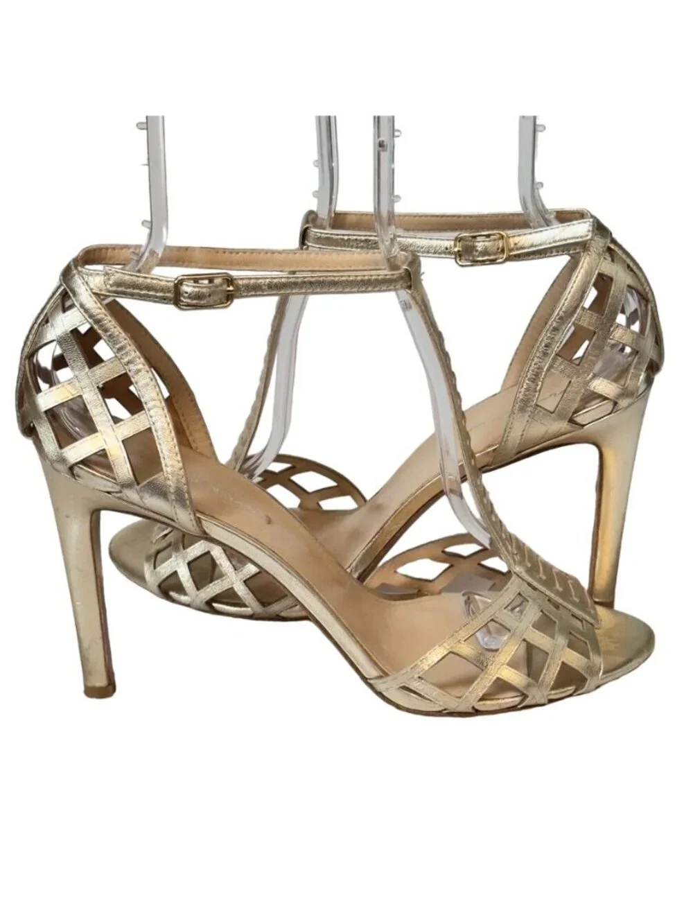 VIA SPIGA Women's Shoes Gold Leather Heels Stilettos Size 9.5M Eu 41
